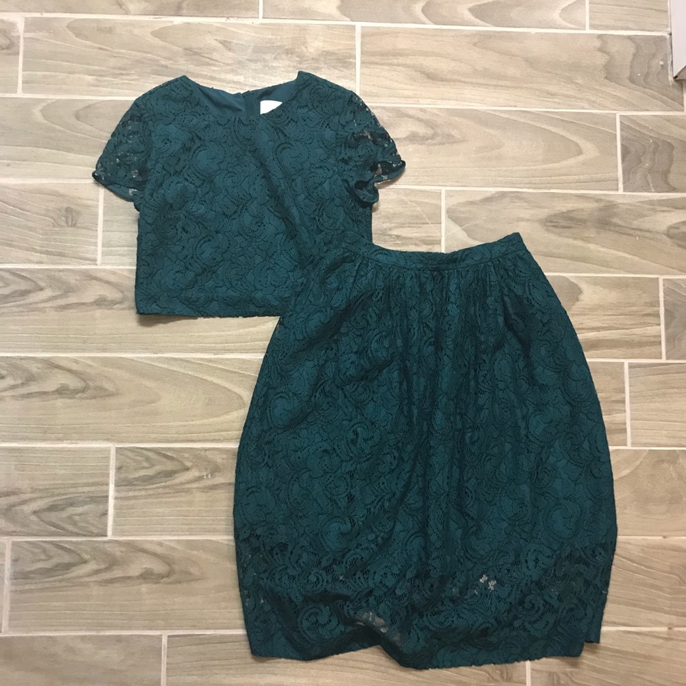 J.Crew 2-piece lace top and skirt
